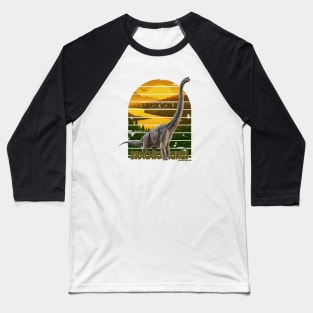 Distressed look jurassic Brachiosaurus Baseball T-Shirt